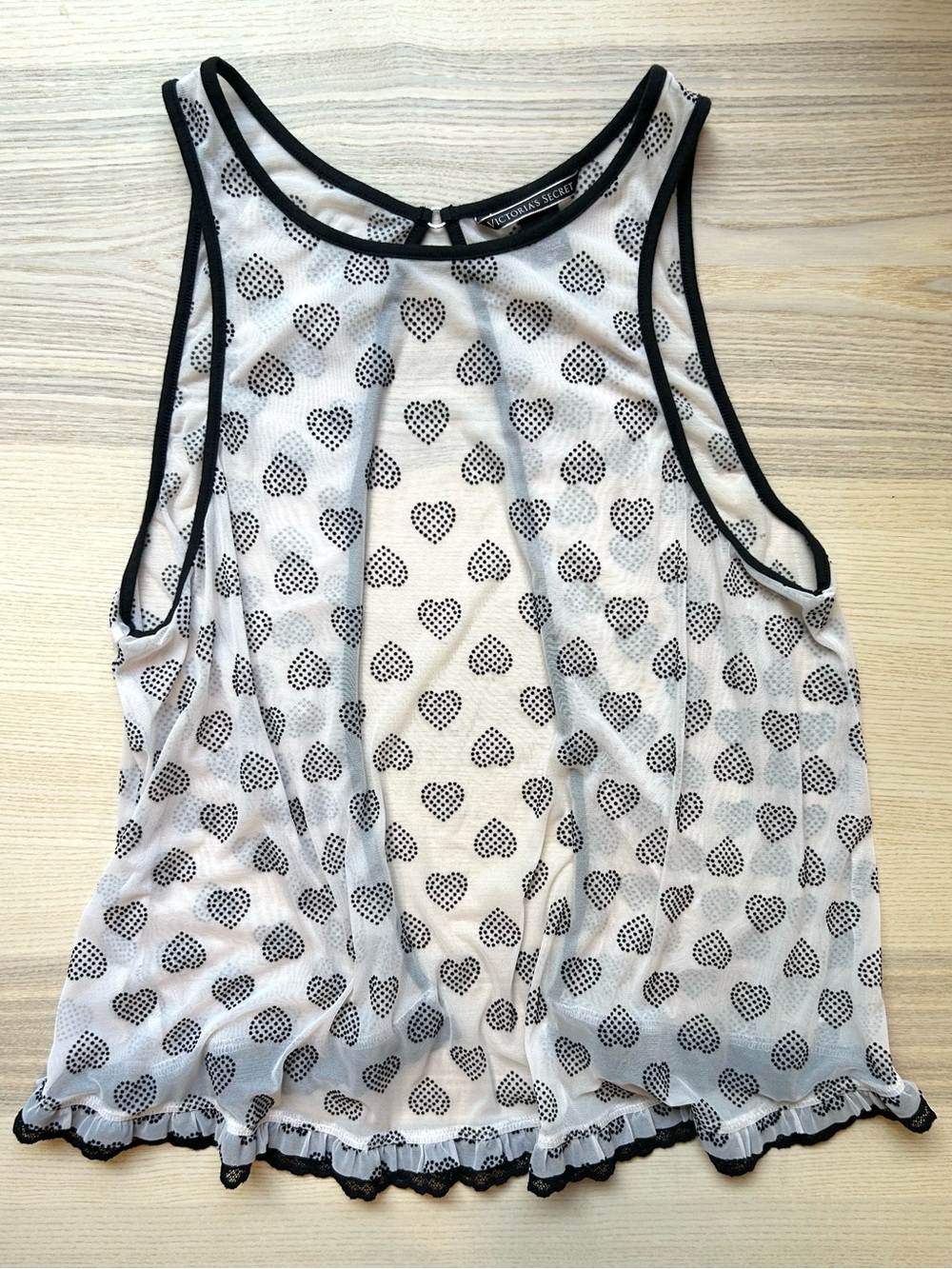 Victoria's Secret 90s Vintage Sheer Heart Nightie Babydoll Camisole Sleepwear S